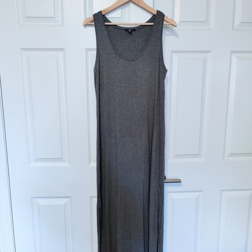 Grey maxi dress with double slit